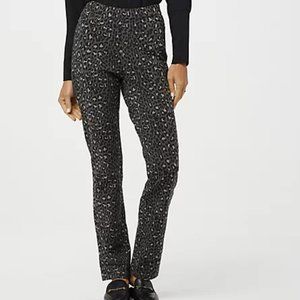 Denim & Co. Leopard Print Comfy Knit Denim Pants